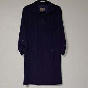 Peck & Peck Deep Purple Zip-Up Dress
